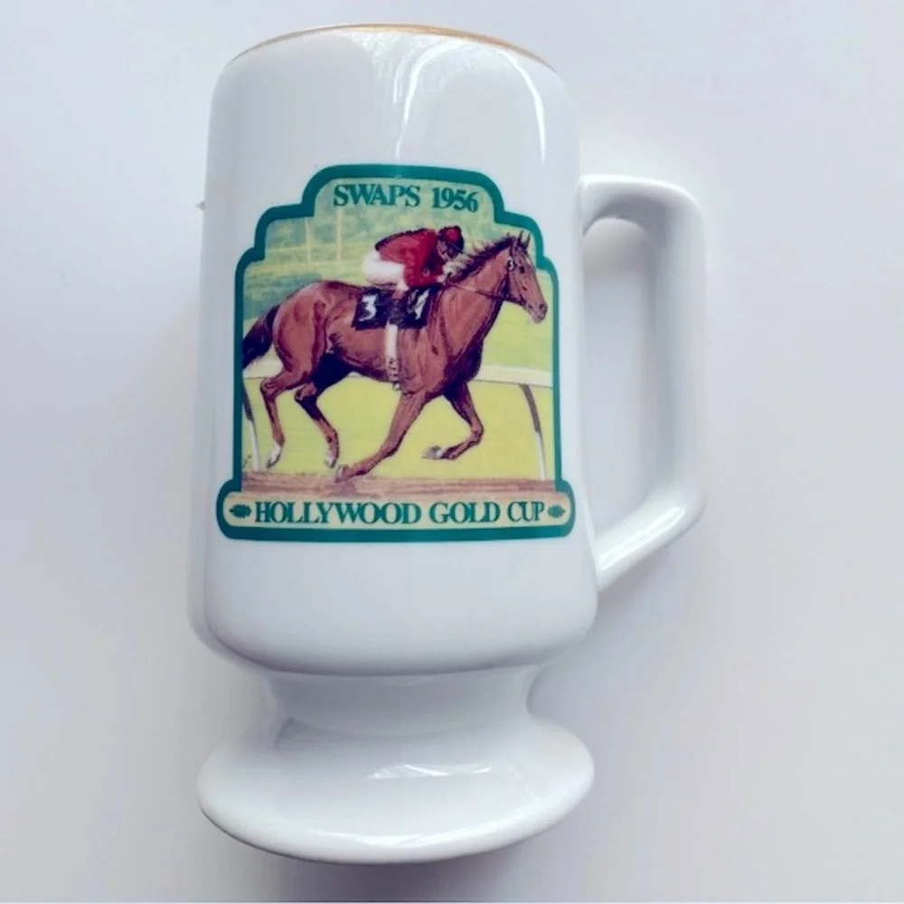 Horse Racing, Hollywood Gold Cup Park, Set of 2, Commemorative Cups, 195…